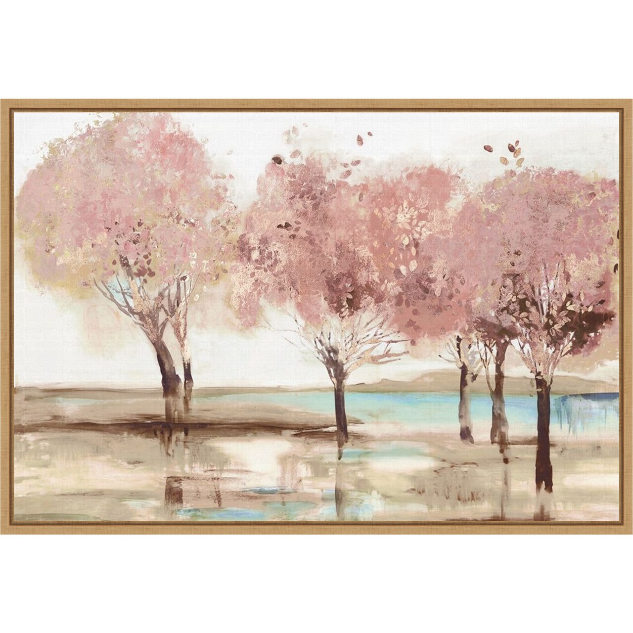 Spring Transition (Trees) by Allison Pearce 23-in. W x 16-in. H. Canvas Wall Art Print Framed in Natural